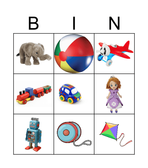 Toys Bingo Card