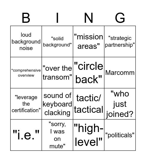 Label Ops Call Bingo Card
