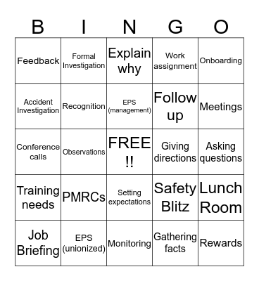 "Engaging Employees at CN" Bingo Card
