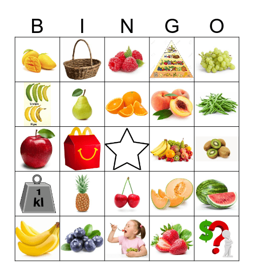 Unité 8C- FR2A- Les fruits Bingo Card