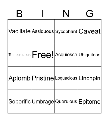 cookies Bingo Card