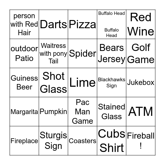 Pub Crawl Bingo  Bingo Card