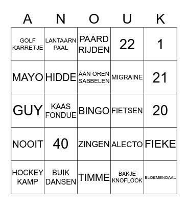 WAT WEET JE EIGENLIJK?  Bingo Card