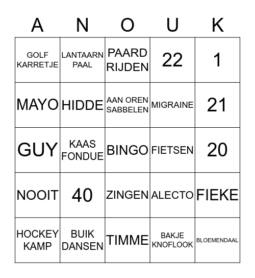 WAT WEET JE EIGENLIJK?  Bingo Card
