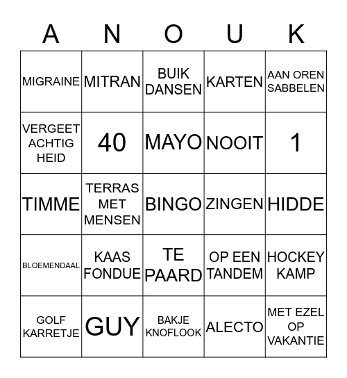 WAT WEET JE EIGENLIJK?  Bingo Card