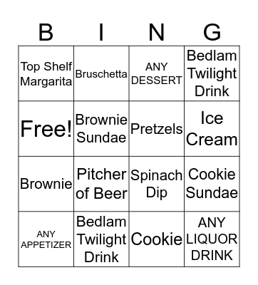 Weekend Bingo Card