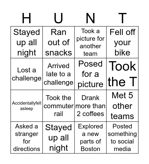 Husky Hunt Bingo Card