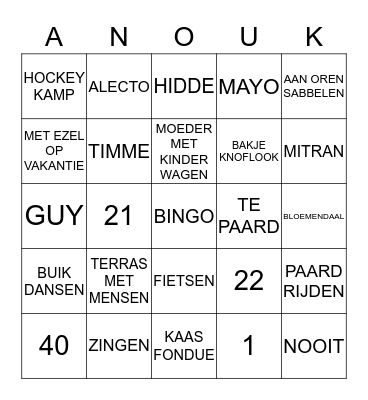 WAT WEET JE EIGENLIJK? Bingo Card