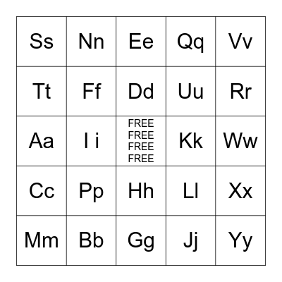 ABC SOUNDS Bingo Card