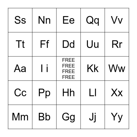 ABC SOUNDS Bingo Card