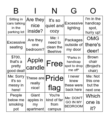 My apartment  Bingo Card