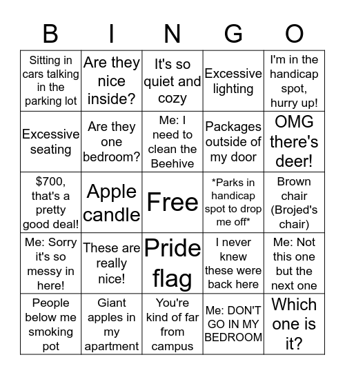My apartment  Bingo Card