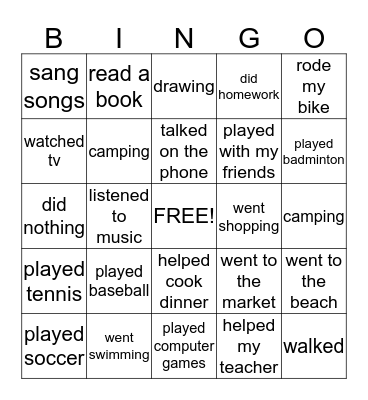 VACATION BINGO Card