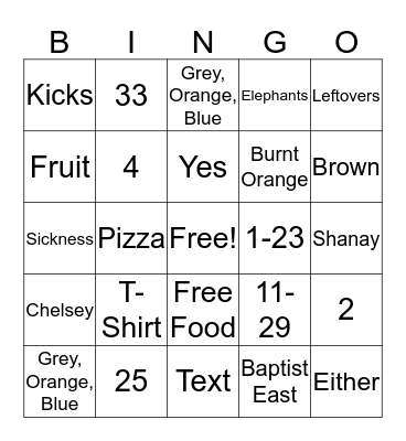 All About Mommy Bingo Card