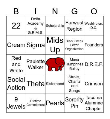 Delta Bingo Card