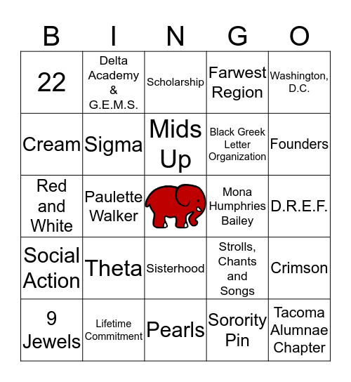 Delta Bingo Card