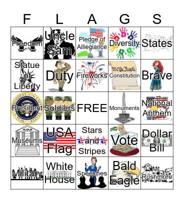 Patriotic Bingo Card