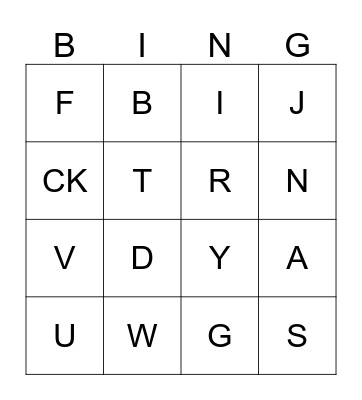 Scholars 2A-2D Phonics Bingo Card