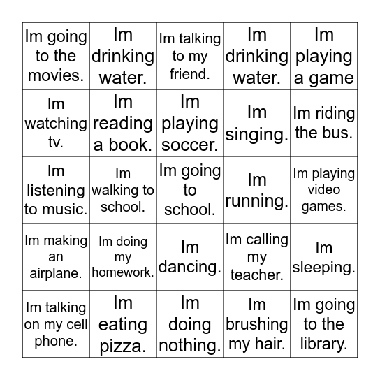 WHAT ARE YOU DOING?? Bingo Card