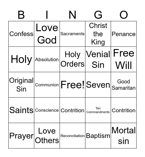 CTK 2A Bingo Card