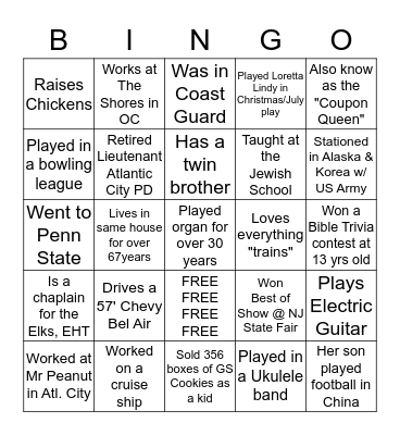 Harvest Dinner 2017 Bingo Card