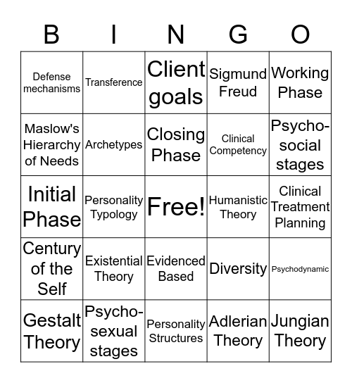 Theorist Bingo 2017 Bingo Card