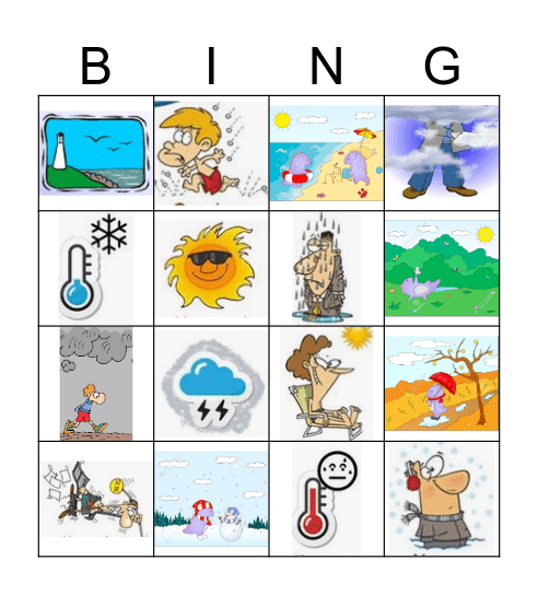 Las Estaciones y El Tiempo Bingo Card