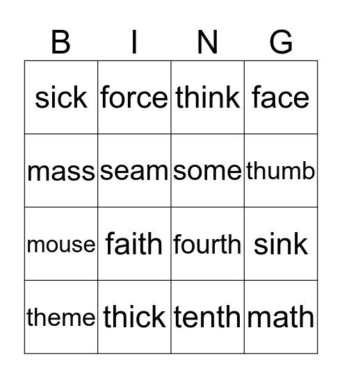 Th & S Bingo Card