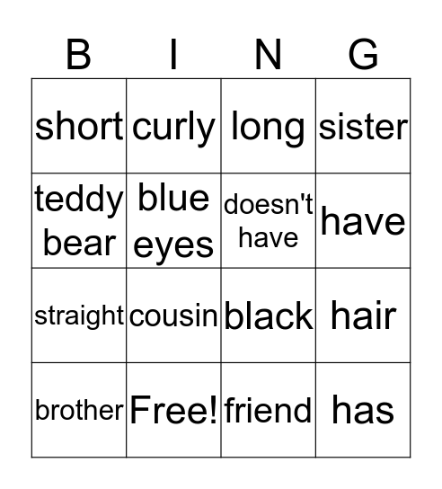 Unit 10  Bingo Card