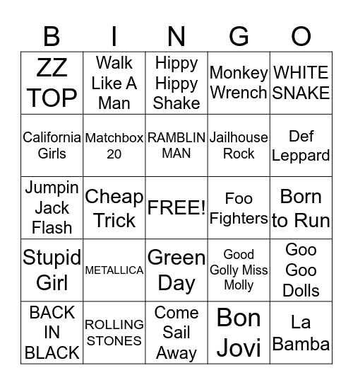 "ROCK OUR SERVICE" Bingo Card