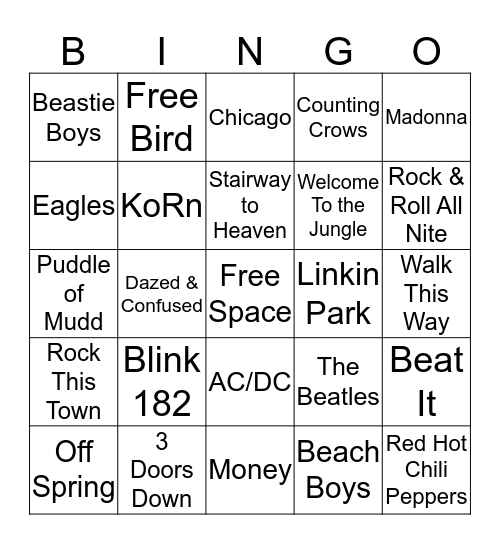 "ROCK OUR SERVICE" Bingo Card