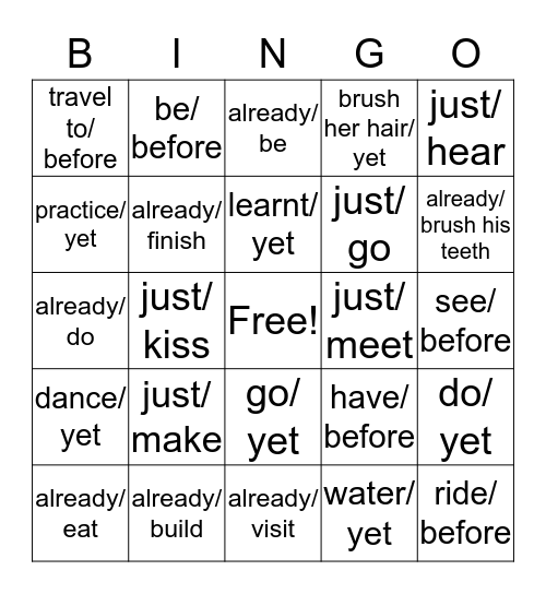 It's Show Time, Baby! Bingo Card