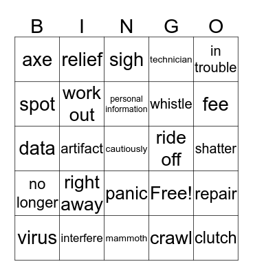 5-2 Bingo Card