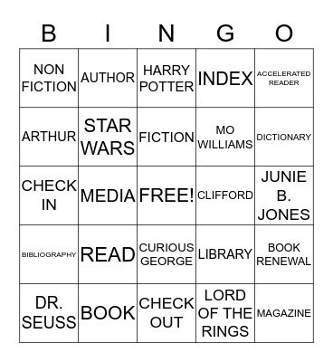 NES Library Bingo Card