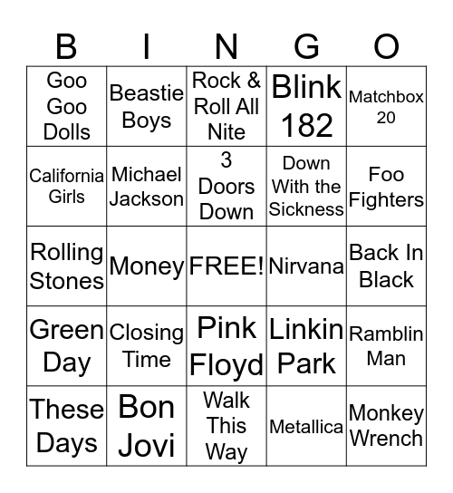 "ROCK OUR SERVICE" Bingo Card