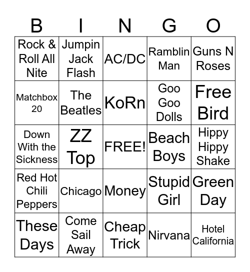 "ROCK OUR SERVICE" Bingo Card