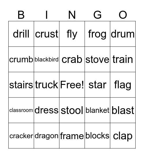Beginning Blends  Bingo Card