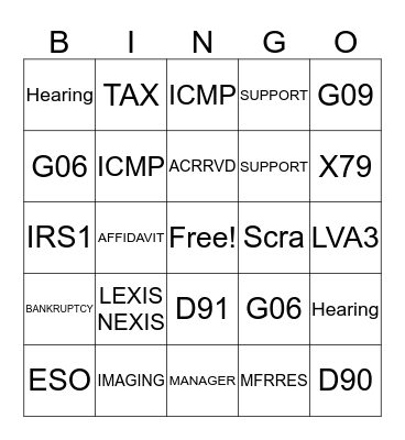BK DOC EX  Bingo Card
