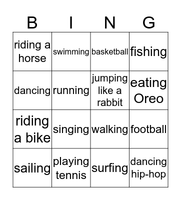 Thinks we like! Bingo Card