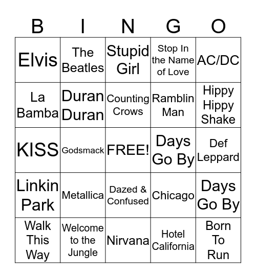 "ROCK OUR SERVICE" Bingo Card