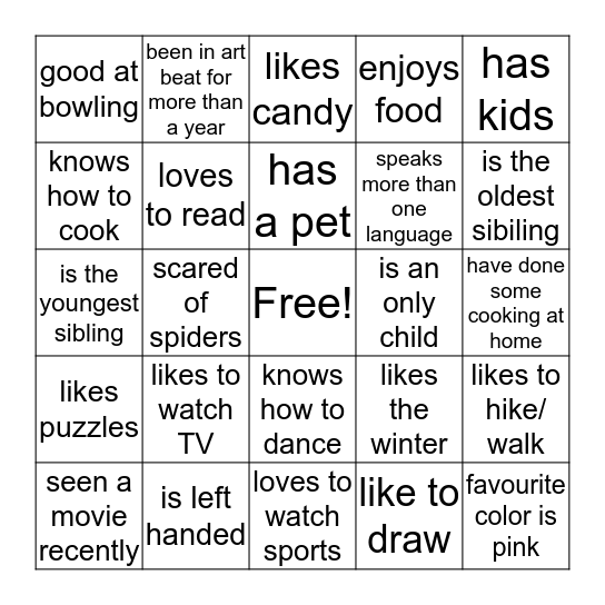 Bingo 2 Bingo Card