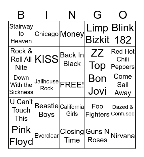 "ROCK OUR SERVICE" Bingo Card