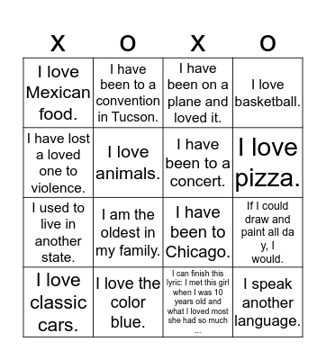 How many rows can you make? Bingo Card