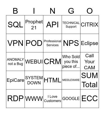 CUSTOMER SERVICE WEEK BINGO Card