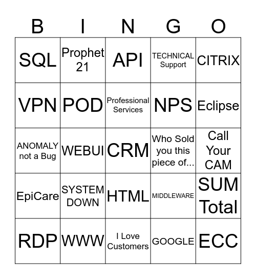 CUSTOMER SERVICE WEEK BINGO Card