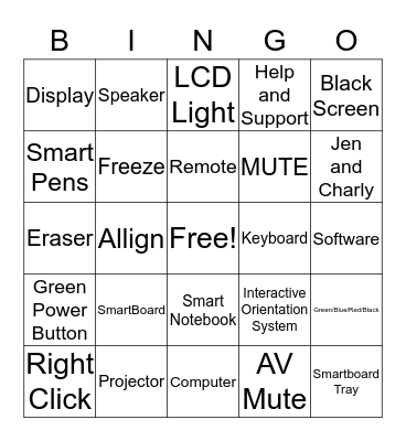 SmartNotebook Bingo Card