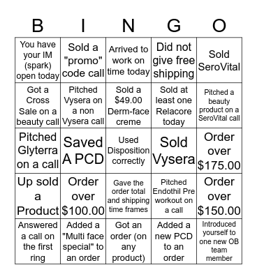 Basic BINGO!! Bingo Card