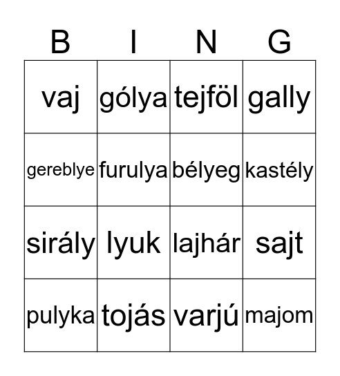 j?   ly? Bingo Card