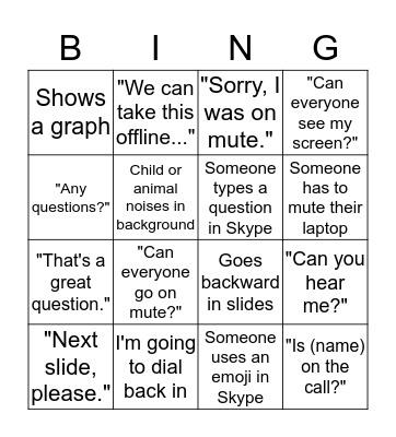 Town Hall Bingo Card