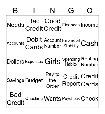 It's Just Us Girls Bingo Card
